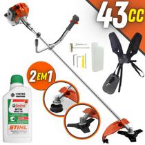 Roçadeira Profissional Com Óleo Stihl RL430ACNTK Tekna Á Gasolina 2T 43cc 1,7HP de Potência Robusta e de Alta Performance Com Partida Leve e Fácil Lâmina 3 Pontas e Cabeçote Nylon