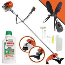Roçadeira Profissional Com Óleo Stihl RL430ACNTK Tekna Á Gasolina 2T 43cc 1,7HP de Potência Robusta e de Alta Performance Com Partida Leve e Fácil Lâmina 3 Pontas e Cabeçote Nylon