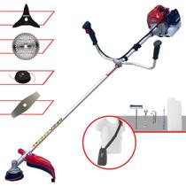 Roçadeira Profissional Kawashima BCJ431L À Gasolina Motor 2 Tempos 43cc 1,7HP de Potência 10.000rpm Completa Para Todos os Tipos de Trabalho Com Lâmina Facão + Lâmina 3 Pontas + Lâmina 40 Dentes Vídea