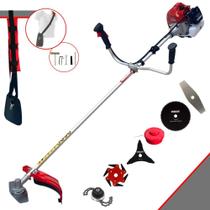 Roçadeira Profissional Kawashima BCJ620-L À Gasolina 2T 62cc 3HP 10.000rpm Para Todos os Tipos de Trabalho Com Lâmina Facão + Lâmina 3 Pontas + Lâmina 6 Pontas + Lâmina 80 Dentes + Carretel + Trimmer