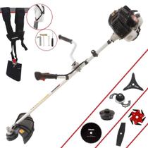 Roçadeira Profissional Kawashima KW43-LE À Gasolina 2T 43cc 1,7HP 10.000rpm Aparador Completo 6 Em 1 Com Carretel Nylon + Lâmina Facão + Lâmina 3 Pontas + Lâmina 6 Pontas + Lâmina 80 Dentes + Trimmer Roçadeira Profissional Kawashima KW43-LE À Gasolina 2T 43cc 1,7HP 10.000rpm Aparador Completo 6 Em 1 Com Carretel Nylon + Lâmina Facão + Lâmina 3 Pontas + Lâmina 6 Pontas + Lâmina 80 Dentes + Trimmer