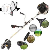 Roçadeira Profissional Kawashima KW52LE À Gasolina Motor 2 Tempos 52cc 2,5HP de Potência 10.000rpm Completa Para Todos os Tipos de Trabalho Com Lâmina Facão + Lâmina 3 Pontas + Lâmina 40 Dentes Vídea