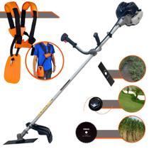 Roçadeira Profissional Lateral À Gasolina Anmax CG430-B 43cc 1,7HP 12.000rpm Motor 2T Robusta e Resistente de Alta Performance 3 Em 1 C/ Carretel de Nylon + Lâmina 2 Pontas + Lâmina Circular 80 Dentes