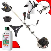 Roçadeira Profissional Lateral Kawashima KW43-LE À Gasolina 2T 43cc 1,7HP Robusta de Alta Performance e Potência Com Lâmina 3 Pontas e Carretel Nylon + ÓLEO CASTROL STIHL 2T