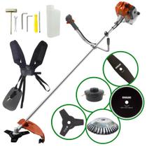 Roçadeira Profissional Lateral Tekna RL520AC Com Lâminas Extras 2 Pontas + Lâmina Circular 80 Dentes + Lâmina Escova de Aço 38 Cerdas P/ Limpeza E Acabamentos