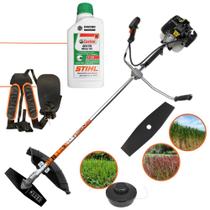 Roçadeira Profissional Lateral Terra GRH520 Black Á Gasolina 2 Tempos 52cc 2,5Hp Alta Performance, Robusta e Econômica Com ÓLEO CASTROL STIHL 2T de 500ml