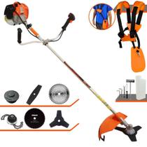 Roçadeira Profissional Lateral Vulcan VR620H À Gasolina 62cc 3HP + Faca 2 Pontas 330mm + Faca 40 Dentes 255mm + Faca 80 Dentes 255mm + Trimmer