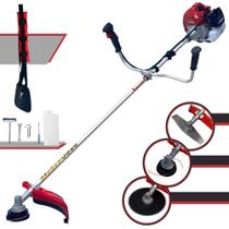Roçadeira Profissional Multifuncional Kawashima BCJ431-L À Gasolina Motor 2 Tempos 43cc 1,7HP de Potência 10.000rpm Completa Com 3 Opções de Cortes Cabeçote Nylon + Lâmina 2 Pontas + Lâmina 80 Dentes