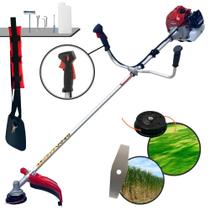 Roçadeira Profissional Multifuncional Kawashima BCJ521L À Gasolina 52cc 2T 2,5HP de Potência 10.000rpm Cortador de Grama de Alta Performance e Potência Completa Com Cabeçote de Nylon + Lâmina 2 Pontas