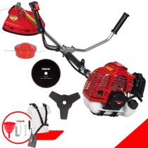 Roçadeira Profissional Multifuncional Kawashima KW52-L À Gasolina Motor 2 Tempos 52cc 2,5HP de Potência 10.000rpm Completa Com 3 Opções de Cortes Cabeçote Nylon + Lâmina 3 Pontas + Lâmina 80 Dentes