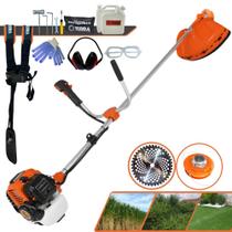 Roçadeira Profissional Multifuncional Terra GR520XP À Gasolina 52cc 2T 2,5HP de Potência 6.500rpm Cortador de Grama de Alta Performance e Potência Com Cabeçote Nylon + Lâmina 40 Dentes de Vídea + EPI