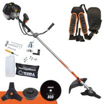 Roçadeira Profissional Multifuncional Terra GRH-430 À Gasolina Motor 2 Tempos 43cc 1,7HP de Potência 6.500rpm Completa Com 3 Opções de Cortes Cabeçote Nylon + Lâmina 3 Pontas + Lâmina 80 Dentes Roçadeira Profissional Multifuncional Terra GRH-430 À Gasolina Motor 2 Tempos 43cc 1,7HP de Potência 6.500rpm Completa Com 3 Opções de Cortes Cabeçote Nylon + Lâmina 3 Pontas + Lâmina 80 Dentes