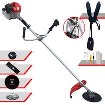 Roçadeira Profissional Multifunções Anmax CG520-P À Gasolina 52cc 2,2HP de Potência Alta Rotação e Performance Completa Com Carretel de Nylon e Lâmina Facão + Lâmina 80 Dentes + Escova Circular de Aço
