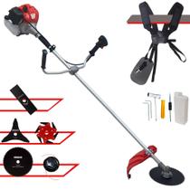 Roçadeira Profissional Multifunções Anmax CG520P À Gasolina 2T 52cc 2,2HP de Potência 10.000rpm Completa Com Cabeçote de Nylon + Lâmina Facão + Lâmina 3 Pontas + Lâmina 6 Pontas + Lâmina 80 Dentes
