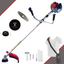 Roçadeira Profissional Multifunções Kawashima BCJ431L À Gasolina 2 Tempos 43cc 1,7HP de Potência Alta Rotação e Performance Com 3 Opções de Corte Carretel de Nylon + Lâmina Facão + Lâmina 80 Dentes