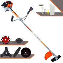 Roçadeira Profissional Multifunções Vulcan VR430S À Gasolina 2T 43cc 1,7HP de Potência 10.000rpm Completa Com Cabeçote de Nylon + Lâmina Facão + Lâmina 3 Pontas + Lâmina 6 Pontas + Lâmina 80 Dentes