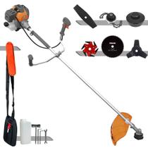 Roçadeira Profissional Tekna RL430-P À Gasolina 2T 43cc 1,7HP 10.000rpm Com Carretel + Facas 2 Pontas + 3 Pontas + 6 Pontas + 80 Dentes + Trimmer Roçadeira Profissional Tekna RL430-P À Gasolina 2T 43cc 1,7HP 10.000rpm Com Carretel + Facas 2 Pontas + 3 Pontas + 6 Pontas + 80 Dentes + Trimmer