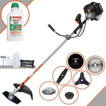 Roçadeira Profissional Terra GRH520 À Gasolina 52cc 2,5HP de Potência 6 Em 1 Com Carretel e Lâmina Facão + EXTRA Faca 3 Pontas, Faca 40 Dentes, Faca 80 Dentes, Escova de Aço 38 Cerdas + ÓLEO STIHL Roçadeira Profissional Terra GRH520 À Gasolina 52cc 2,5HP de Potência 6 Em 1 Com Carretel e Lâmina Facão + EXTRA Faca 3 Pontas, Faca 40 Dentes, Faca 80 Dentes, Escova de Aço 38 Cerdas + ÓLEO STIHL