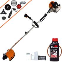 Roçadeira Profissional Terra GRHB-430 Bipartido À Gasolina 43cc 1,7HP Alta Performance Com Facas 2 Pontas, 3 Pontas, 6 Pontas, 40 Dentes de Vídea, 80 Dentes, Trimmer, Escova e Carretel + ÓLEO TOYAMA Roçadeira Profissional Terra GRHB-430 Bipartido À Gasolina 43cc 1,7HP Alta Performance Com Facas 2 Pontas, 3 Pontas, 6 Pontas, 40 Dentes de Vídea, 80 Dentes, Trimmer, Escova e Carretel + ÓLEO TOYAMA