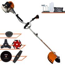 Roçadeira Profissional Terra GRHB430 Bi-Partida À Gasolina 2T 43cc 1,7HP de Potência 12.000rpm Completa Com Cabeçote de Nylon + Lâmina Facão + Lâmina 3 Pontas + Lâmina 6 Pontas + Lâmina 80 Dentes