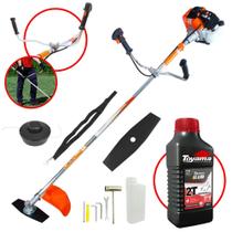 Roçadeira Profissional Vulcan VR430-S À Gasolina Motor 2 Tempos 43cc 1,7HP de Potência 10.000rpm Completo Para Todos os Tipos de Trabalho Com Carretel de Nylon e Lâmina 2 Pontas + ÓLEO TOYAMA FG50
