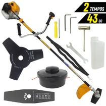 Roçadeira Profissional Vulcan VR430H 2T 43CC Potente + Faca 3 Pontas Tamanho 300mm Espessura 2,9mm