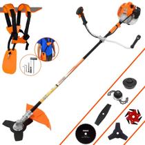 Roçadeira Profissional Vulcan VR520-H À Gasolina 2T 52cc 2,5HP 10.000rpm Aparador Completo 6 Em 1 Com Carretel de Nylon + Lâmina Facão + Lâmina 3 Pontas + Lâmina 6 Pontas + Lâmina 80 Dentes + Trimmer