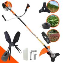 Roçadeira Profissional Vulcan VR520H 2T 52CC 2,5CV Alta Potência + Faca de Duas Pontas Furo de 25mm