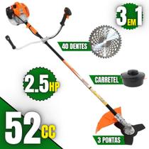 Roçadeira Profissional Vulcan VR520H 2T 52CC Carretel Nylon + Disco Extra Circular NS05 40 Dentes - Vulcan Trent