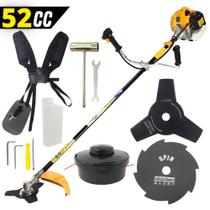 Roçadeira Profissional Vulcan VR520H 2T 52CC de Alta Potência + Faca de Oito Pontas Espessura 1,5mm