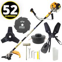 Roçadeira Profissional Vulcan VR520H 2T 52CC + Faca de Oito Pontas Furo de 25mm Tamanho 200mm