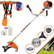 Roçadeira Profissional Vulcan VR620H À Gasolina 2T 62cc 3HP Alta Rotação e Performance Completa Multifuncional Com Lâmina 3 Pontas + Lâmina 40 Dentes de Vídea + Carretel de Nylon + Escova de Aço