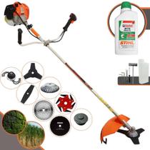 Roçadeira Profissional Vulcan VR620H À Gasolina 62cc 3HP + Facas 2 Pontas 40 Dentes 80 Dentes 6 Pontas Trimmer + Escova 38 Cerdas + Óleo Sthil
