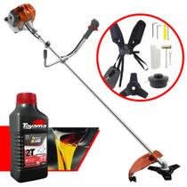 Roçadeira RL520ACN Tekna Aparador de Grama Á Gasolina de Alta Performance e Alta Potência 2Hp 52cc e 9.000RPM Com Carretel Nylon Para Todos os Tipos de Corte e Acabamento + ÓLEO TOYAMA 2T