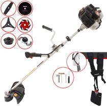 Roçadeira Robusta À Gasolina 2T Kawashima KW52-LE 52cc 2,5HP de Alta Rotação Com 6 Opções de Cortes Carretel de Nylon + Lâmina Facão + Lâmina 3 Pontas + Lâmina 6 Pontas + Lâmina 80 Dentes + Trimmer
