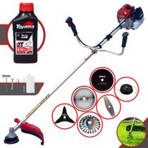Roçadeira Robusta À Gasolina Kawashima BCJ521L 52cc 2,5HP de Alta Rotação e Performance C/ 6 Opções de Cortes Carretel + Facas 2 Pontas, 3 Pontas, 40 Dentes, 80 Dentes + Escova de Aço + ÓLEO TOYAMA Roçadeira Robusta À Gasolina Kawashima BCJ521L 52cc 2,5HP de Alta Rotação e Performance C/ 6 Opções de Cortes Carretel + Facas 2 Pontas, 3 Pontas, 40 Dentes, 80 Dentes + Escova de Aço + ÓLEO TOYAMA