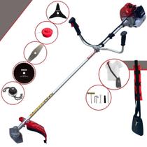Roçadeira Robusta À Gasolina Kawashima BCJ620L 62cc 3HP 10.000rpm Aparador de Grama Multifuncional Completo 5 Em 1 Com Carretel de Nylon + Faca 2 Pontas + Faca 3 Pontas + Faca 80 Dentes + Trimmer Roçadeira Robusta À Gasolina Kawashima BCJ620L 62cc 3HP 10.000rpm Aparador de Grama Multifuncional Completo 5 Em 1 Com Carretel de Nylon + Faca 2 Pontas + Faca 3 Pontas + Faca 80 Dentes + Trimmer