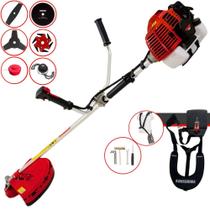 Roçadeira Robusta À Gasolina Kawashima KW43-L 43cc 1,7HP de Alta Rotação Com 6 Opções de Cortes Carretel de Nylon + Lâmina Facão + Lâmina 3 Pontas + Lâmina 6 Pontas + Lâmina 80 Dentes + Trimmer