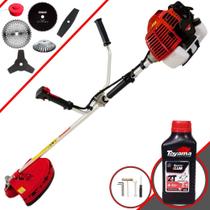 Roçadeira Robusta À Gasolina Kawashima KW43L 43cc 1,7HP 10.000rpm Multifunções 6 Em 1 Com Carretel + Faca 2 Pontas + Faca 3 Pontas + Faca 40 Dentes + Faca 80 Dentes + Escova de Aço + ÓLEO TOYAMA 2T Roçadeira Robusta À Gasolina Kawashima KW43L 43cc 1,7HP 10.000rpm Multifunções 6 Em 1 Com Carretel + Faca 2 Pontas + Faca 3 Pontas + Faca 40 Dentes + Faca 80 Dentes + Escova de Aço + ÓLEO TOYAMA 2T