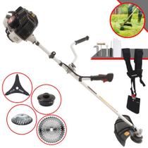 Roçadeira Robusta À Gasolina Kawashima KW52LE 52cc 2,5HP de Potência Alta Rotação e Performance Completa Multifunções Com Carretel de Nylon + Lâmina 3 Pontas + Lâmina 40 Dentes Vídea + Escova de Aço