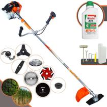 Roçadeira Robusta À Gasolina Vulcan VR430-S 1,7HP 43cc de Alta Performance Com Facas 2 Pontas, 3 Pontas, 6 Pontas, 40 Dentes de Vídea, 80 Dentes, Trimmer, Escova de Aço e Carretel de Nyon + ÓLEO STIHL Roçadeira Robusta À Gasolina Vulcan VR430-S 1,7HP 43cc de Alta Performance Com Facas 2 Pontas, 3 Pontas, 6 Pontas, 40 Dentes de Vídea, 80 Dentes, Trimmer, Escova de Aço e Carretel de Nyon + ÓLEO STIHL