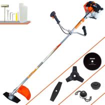 Roçadeira Robusta À Gasolina Vulcan VR430S Motor 2T 43cc 1,7HP 10.000rpm Aparador de Grama Multifuncional Completo 5 Em 1 Com Carretel Nylon + Faca 2 Pontas + Faca 3 Pontas + Faca 80 Dentes + Trimmer Roçadeira Robusta À Gasolina Vulcan VR430S Motor 2T 43cc 1,7HP 10.000rpm Aparador de Grama Multifuncional Completo 5 Em 1 Com Carretel Nylon + Faca 2 Pontas + Faca 3 Pontas + Faca 80 Dentes + Trimmer