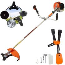 Roçadeira Robusta À Gasolina Vulcan VR620H 62cc 3HP 12.500rpm 2T Para Todos os Tipos de Trabalhos Com Carretel Nylon + Lâmina Facão + Lâmina 3 Pontas + Lâmina 40 Dentes de Vídea + Lâmina 80 Dentes