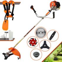 Roçadeira Robusta À Gasolina Vulcan VR620H 62cc 3HP 12.500rpm Para Todos os Tipos de Trabalhos Com Carretel de Nylon + Lâmina Facão + Lâmina 3 Pontas + Lâmina 6 Pontas + Lâmina 40 Dentes de Vídea