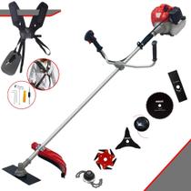 Roçadeira Robusta Anmax CG520P À Gasolina 2T 52cc 2,2HP 10.000rpm Máquina de Corta Grama Completa Com Carretel Nylon + Lâmina 2 Pontas + Lâmina 3 Pontas + Lâmina 6 Pontas + Lâmina 80 Dentes + Trimmer