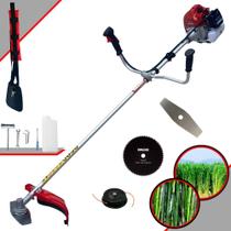 Roçadeira Robusta Kawashima BCJ431L À Gasolina 2T 43cc 1,7HP de Potência 10.000rpm Aparador de Grama Completo Para Todos os Tipos de Trabalho Com Lâmina Facão + Lâmina 80 Dentes + Carretel de Nylon