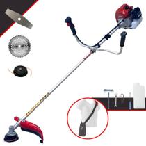 Roçadeira Robusta Kawashima BCJ431L À Gasolina 2T 43cc 1,7HP de Potência 10.000rpm Podador de Grama Completo Para Todos os Tipos de Trabalho Com Lâmina Facão + Lâmina 40 Dentes + Carretel de Nylon