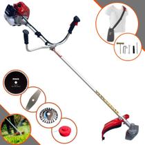 Roçadeira Robusta Kawashima BCJ620-L À Gasolina 2T 62cc 3HP de Potência 10.000rpm Profissional Multifunções Com Carretel de Nylon + Lâmina Facão + Lâmina 80 Dentes + Escova de Aço Rotativa 24 Cerdas