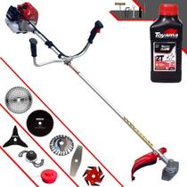 Roçadeira Robusta Kawashima BCJ620L 62cc 3HP 10.000rpm Com Carretel e Lâmina 2 Pontas + Lâmina 3 Pontas + Lâmina 6 Pontas + Lâmina 40 Dentes + Lâmina 80 Dentes + Trimmer + Escova de Aço + ÓLEO TOYAMA