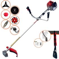 Roçadeira Robusta Kawashima BCJ620L À Gasolina 62cc 3HP 10.000rpm Máquina de Corta Grama Completa Com Carretel Nylon + Lâmina 2 Pontas + Lâmina 3 Pontas + Lâmina 6 Pontas + Lâmina 80 Dentes + Trimmer